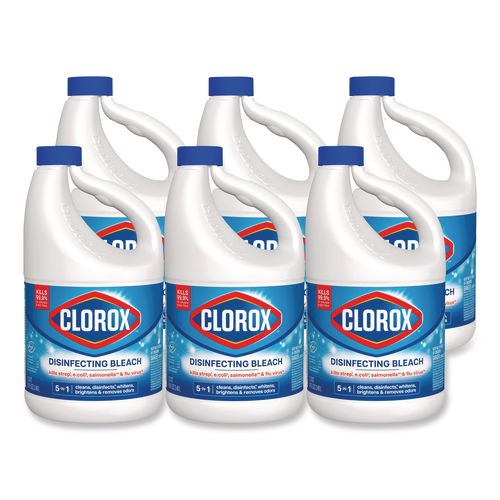 Image of Clorox® CLO32263 Concentrated Regular Disinfecting Bleach, 81 oz Bottle, 6/Carton