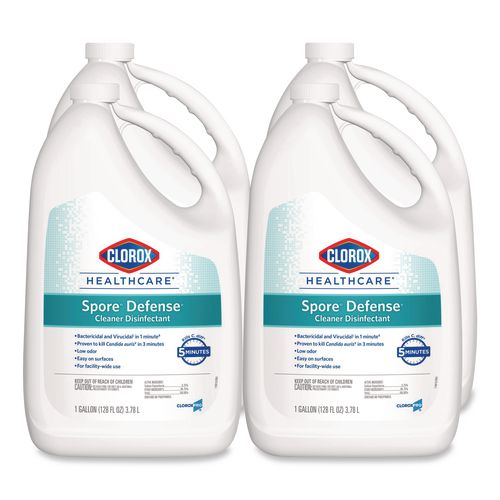 Image of Clorox Healthcare® CLO32409CT Spore Defense Cleaner Disinfectant, Open System, 1 gal Refill Bottle, 4/Carton