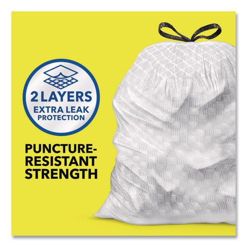 Image of Glad® 78361 ForceFlex Kitchen Drawstring Trash Bags, 13 gal, Gain Fresh Clean Scent, 24 x 27.38, White, 40 Bags/Box, 6 Boxes/Carton