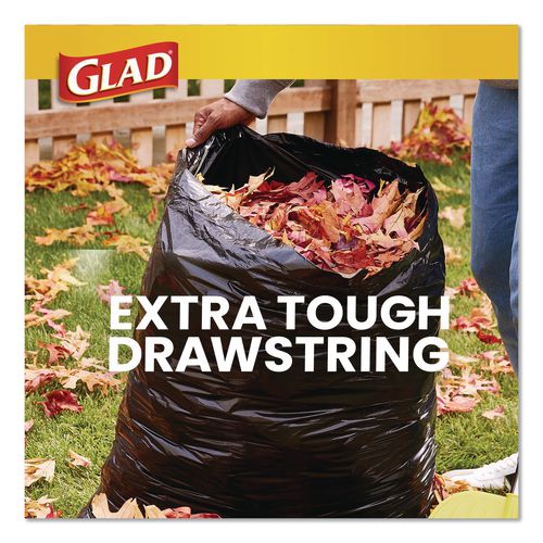 Image of Glad® 78966 Guaranteed Strong Large Drawstring Trash Bags, Three-Ply, 30 gal, 1.05 mil, 30 x 33, Black, 28 Bags/Box, 6 Boxes/Carton