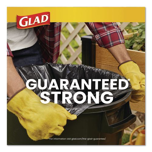 Image of Glad® 78966 Guaranteed Strong Large Drawstring Trash Bags, Three-Ply, 30 gal, 1.05 mil, 30 x 33, Black, 28 Bags/Box, 6 Boxes/Carton