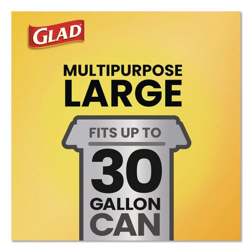 Image of Glad® 78966 Guaranteed Strong Large Drawstring Trash Bags, Three-Ply, 30 gal, 1.05 mil, 30 x 33, Black, 28 Bags/Box, 6 Boxes/Carton
