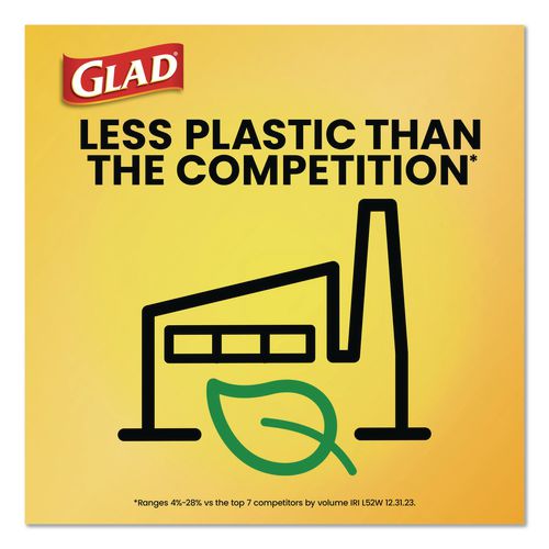 Image of Glad® 78966 Guaranteed Strong Large Drawstring Trash Bags, Three-Ply, 30 gal, 1.05 mil, 30 x 33, Black, 28 Bags/Box, 6 Boxes/Carton
