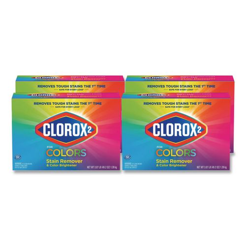 Image of Clorox 2® 03098 for Colors Stain Remover and Color Brightener Powder, Original, 49.2 oz Box, 4/Carton