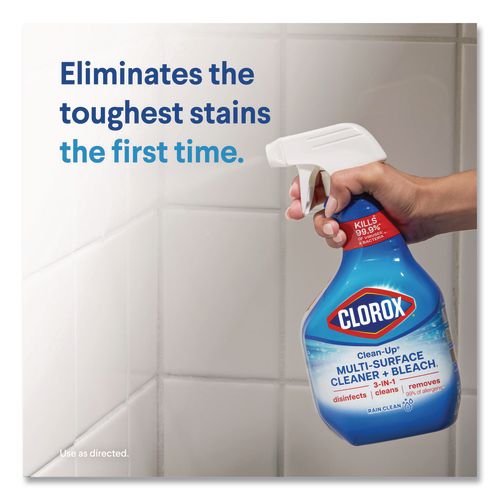 Image of Clorox® CLO30197 Clean-Up Multi-Surface Cleaner with Bleach, 32 oz Spray Bottle, Rain Clean Scent, 9/Carton
