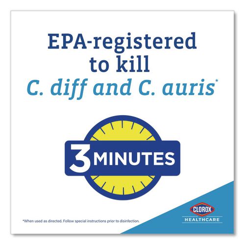 Image of Clorox Healthcare® 30358 Bleach Germicidal Wipes, 1-Ply, 12 x 12, Unscented, White, 110/Bucket, 2 Buckets/Carton