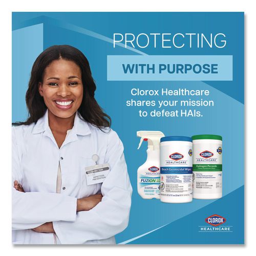 Image of Clorox Healthcare® 30358 Bleach Germicidal Wipes, 1-Ply, 12 x 12, Unscented, White, 110/Bucket, 2 Buckets/Carton
