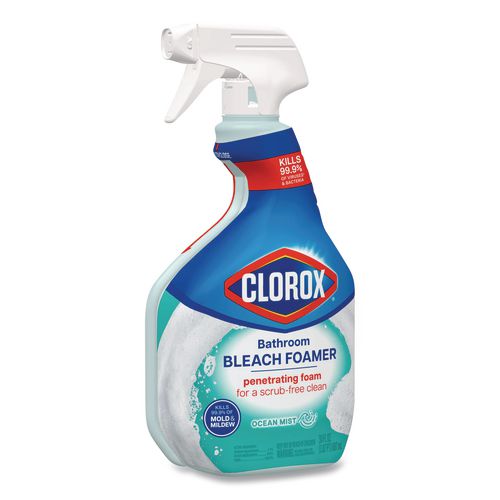 Image of Clorox® 30614 Bathroom Foamer with Bleach, Ocean Mist, 30 oz Spray Bottle, 9/Carton