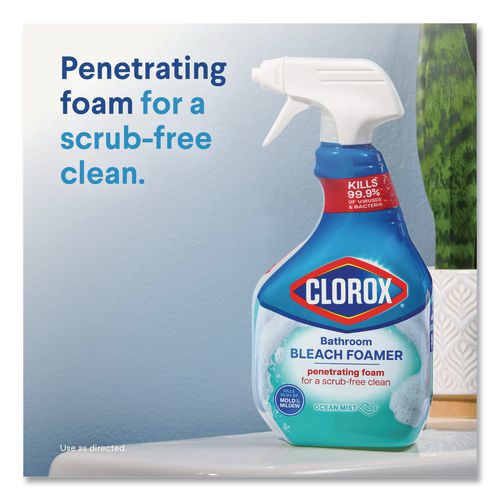 Image of Clorox® 30614 Bathroom Foamer with Bleach, Ocean Mist, 30 oz Spray Bottle, 9/Carton