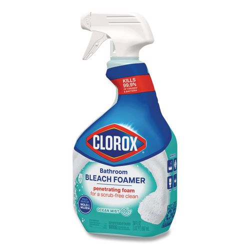 Image of Clorox® 30614 Bathroom Foamer with Bleach, Ocean Mist, 30 oz Spray Bottle, 9/Carton