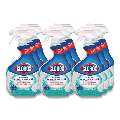Image of Clorox® 30614 Bathroom Foamer with Bleach, Ocean Mist, 30 oz Spray Bottle, 9/Carton