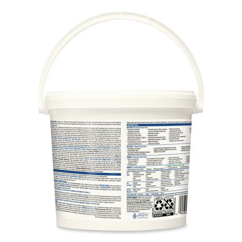 Image of Clorox Healthcare® 30826 Hydrogen Peroxide Cleaner Disinfectant Wipes, 12 x 11, Unscented, White, 185/Bucket, 2 Buckets/Carton
