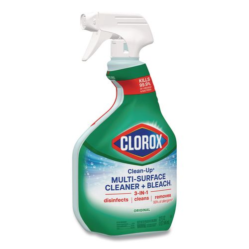 Image of Clorox® CLO31221 Clean-Up Multi-Surface Cleaner with Bleach, Original, 32 oz Spray Bottle, 9/Carton