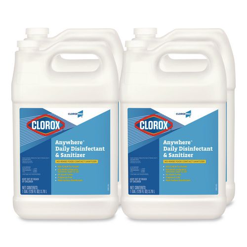 Image of Clorox® 31651 CloroxPro Anywhere Daily Disinfectant and Sanitizer, 128 oz Bottle, 4/Carton
