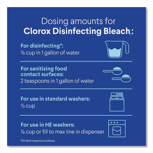 Image of Clorox® CLO32260 Concentrated Regular Disinfecting Bleach, 43 oz Bottle
