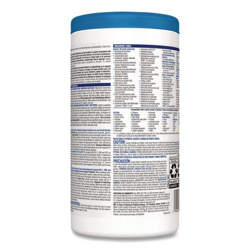 Image of Clorox Healthcare® 35309 Bleach Germicidal Wipes, 1-Ply, 6.75 x 9, Unscented, White, 70/Canister