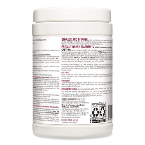 Image of Clorox Healthcare® 69150 Dispatch Hospital Cleaner Disinfectant Towels with Bleach, 1-Ply, 6.75 x 8, Unscented, White, 150/Canister