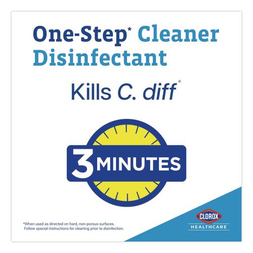 Image of Clorox Healthcare® 69150 Dispatch Hospital Cleaner Disinfectant Towels with Bleach, 1-Ply, 6.75 x 8, Unscented, White, 150/Canister