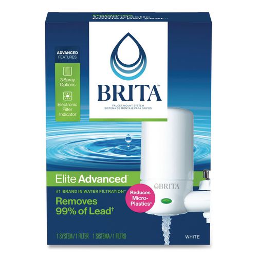 Image of Brita® 42201EA Water Faucet Mount Filtration System with 1 Elite Advanced Replacement Filter, White