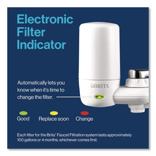 Image of Brita® 42201EA Water Faucet Mount Filtration System with 1 Elite Advanced Replacement Filter, White