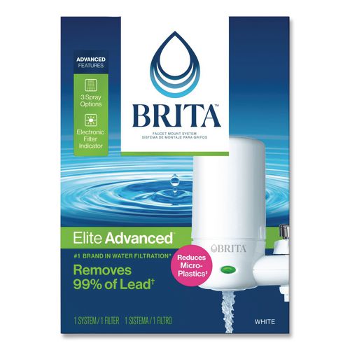 Image of Brita® 42201EA Water Faucet Mount Filtration System with 1 Elite Advanced Replacement Filter, White