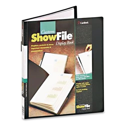 Image of Cardinal® 50232 ShowFile Display Book with Custom Cover Pocket, 24 Letter-Size Sleeves, Black