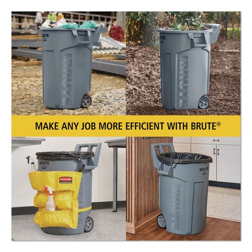 Image of Rubbermaid® Commercial 2131929 Vented Wheeled Brute Container, 44 Gal, Plastic, Gray