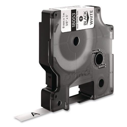 Image of DYMO® 18053 Rhino Heat Shrink Tubes Industrial Label Tape, 0.37" X 5 Ft, White/black Print