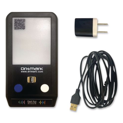Image of Dri-Mark® 351FT FlashTest Counterfeit Detector for USD, 3 Detection Methods, 2.5" x 4.5" x 0.8", Black
