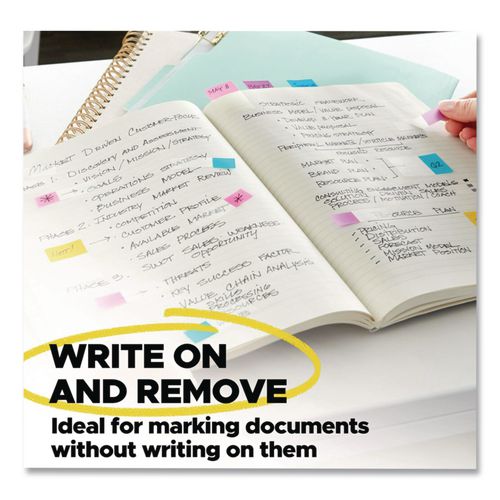 Image of Post-it® Flags 683-4ABX Highlighting Page Flags, 4 Bright Colors, 0.5 x 1.75, 35/Color, 4 Dispensers/Pack