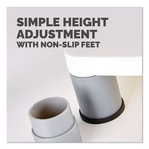 Image of Fellowes® 91712 Standard Monitor Riser, For 21" Monitors, 13.38" X 13.63" X 2" To 4", Platinum/graphite, Supports 60 Lbs