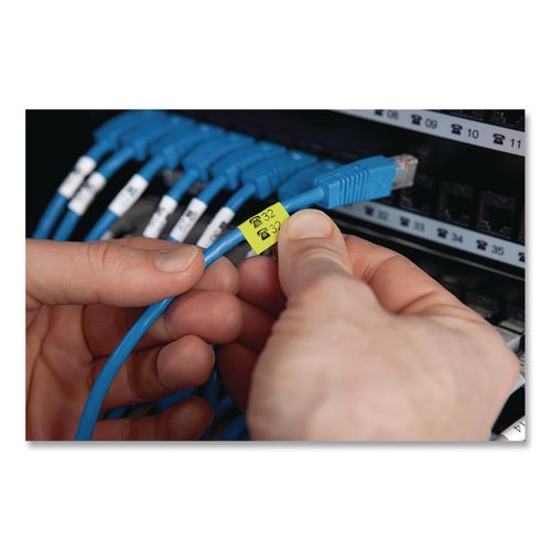 Image of DYMO® 18490 Rhino Flexible Nylon Industrial Label Tape, 0.5" X 11.5 Ft, Yellow/black Print