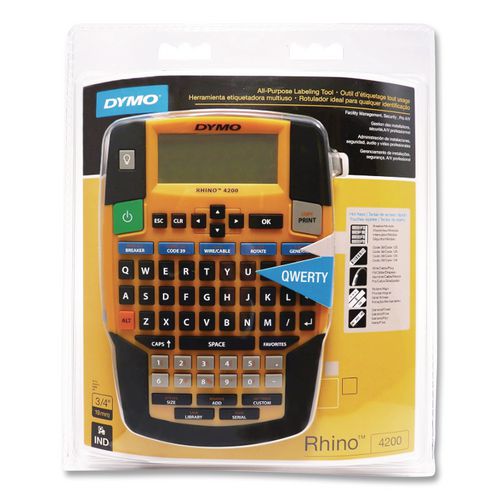 Image of DYMO® 2175088 Rhino 4200 Basic Industrial Handheld Label Maker, 1 Line, 4.06 X 8.46 X 2.24