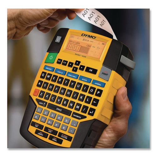 Image of DYMO® 2175088 Rhino 4200 Basic Industrial Handheld Label Maker, 1 Line, 4.06 X 8.46 X 2.24