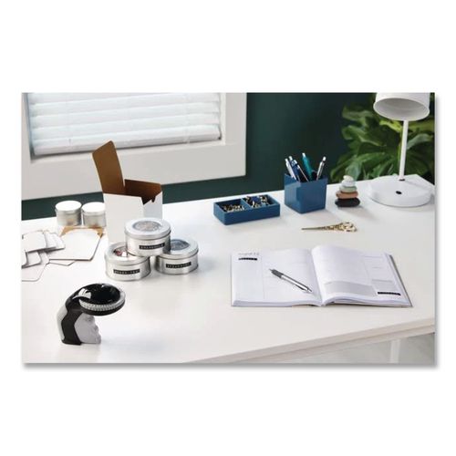 Image of DYMO® 520106 Self-Adhesive Glossy Labeling Tape For Embossers, 0.37" X 12 Ft Roll, Blue