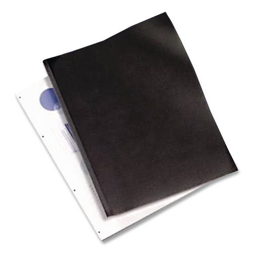 Image of GBC® 9742230P VeloBind Pre-Punched Presentation Covers with Leatherlike Texture, Paper, Square Corners, 11 x 8.5, Black, 50/Pack