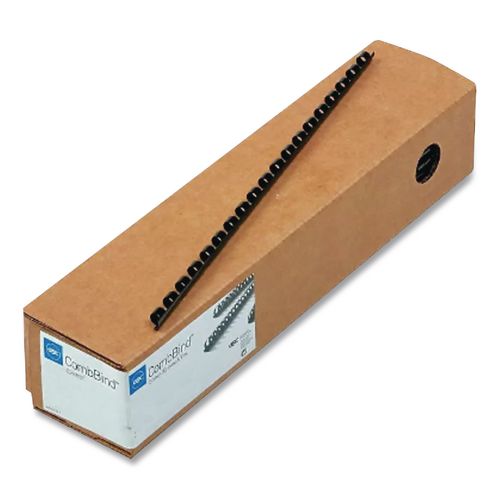 Image of GBC® 4000068 CombBind Standard Spines for 11 x 8.5 Documents, 19 Rings, 0.5" (90-Sheet) Capacity, Black, 100/Box
