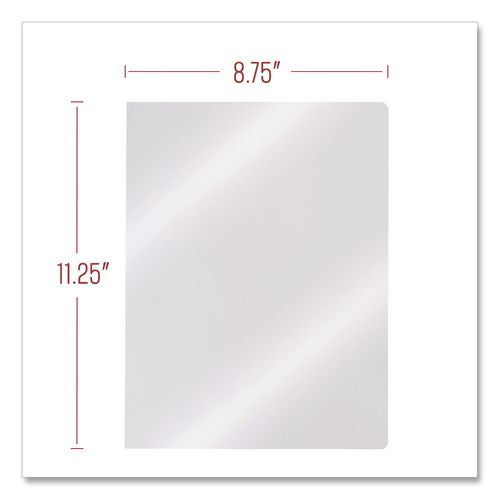 Image of GBC® 2020024 Clear View Pre-Punched Presentation Covers for Binding Systems, Plastic, Round Corners, 11.25 x 8.75, Clear, 100/Box