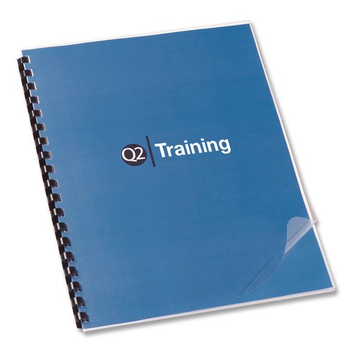 Image of GBC® 2020024 Clear View Pre-Punched Presentation Covers for Binding Systems, Plastic, Round Corners, 11.25 x 8.75, Clear, 100/Box