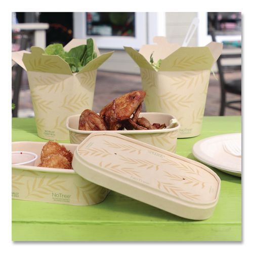 Image of World Centric® CTL-NT-16 Paper Lids for Containers, 4.7 x 6.8 x 0.8, Natural, Paper, 300/Carton