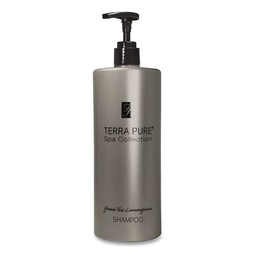 Image of Diversified Hospitality Solutions 458944EA Terra Pure Shampoo Air Pump, Green Tea Lemongrass Scent, 16.32 oz Bottle