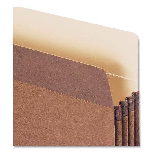 Image of Smead Redrope Drop Front File Pockets with 2/5-Cut Guide Height Tabs, 3.5" Expansion, Letter Size, Redrope, 25/Box