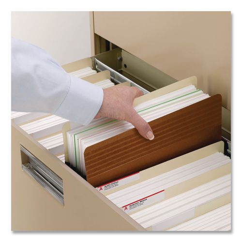 Image of Smead 73240 Supertab Pockets, 5.25" Expansion, Letter Size, Redrope, 10/box