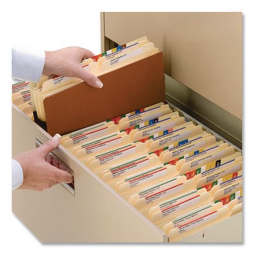 Image of Smead Redrope Drop Front File Pockets, 5.25" Expansion, Letter Size, Redrope, 50/box