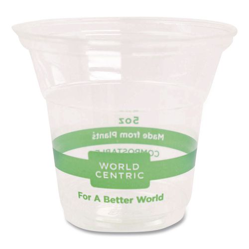 Image of World Centric® CP-CS-5 PLA Clear Cold Cups, 5 oz, Plastic, Clear, 2,000/Carton