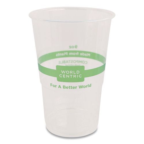 Image of World CentricÂ® PLA Clear Cold Cups, 9 oz, Plastic, Clear, 2,000/Carton