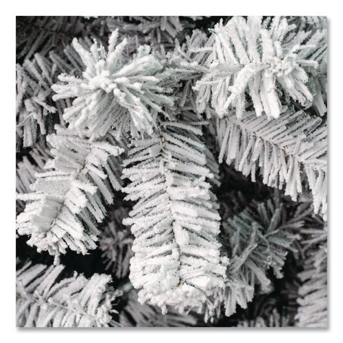 Image of National Tree Company® AC10050445F Acacia Pencil Slim Flocked Tree, 21" x 21" x 53.1", Green Tree, Green Tree Stand