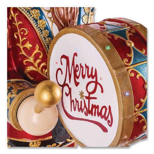 Image of National Tree Company® BG20587A Animated Nutcracker, AC Powered, Blue/Green/Red/Yellow LED Lights, 22.25" x 18" x 58.5", Red