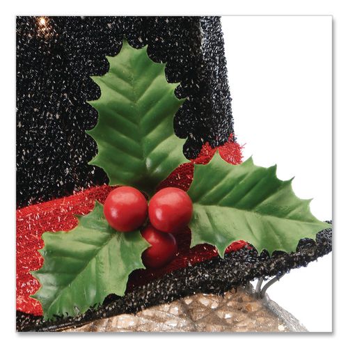 Image of National Tree Company® DF070114C Snowman Decoration, AC Powered, Cool White LED Lights, 13.5" x 27.5" x 48", White