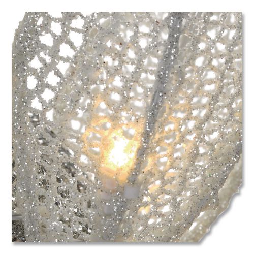 Image of National Tree Company® DF340001LR Mesh Glittered Deer Family, AC Powered, Blue/Green/Red/Yellow LED Lights, 27" x 8.5" x 60", White